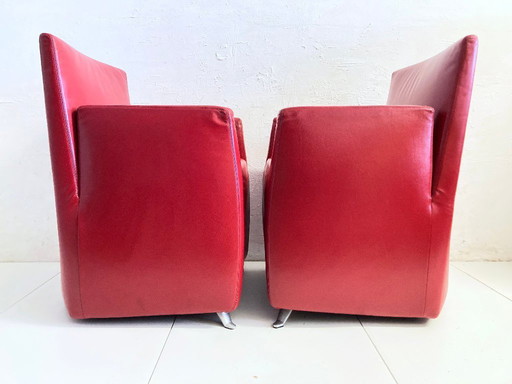 2 postmoderne fauteuils model Caprichair ontwerp Hannes Wettstein voor Baleri 1990