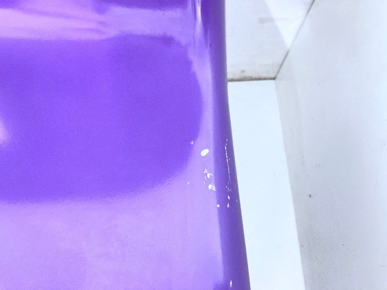 Image 1 of 2 Verner Panton Chairs Classic purple lacquered plastic Vitra signed 90s