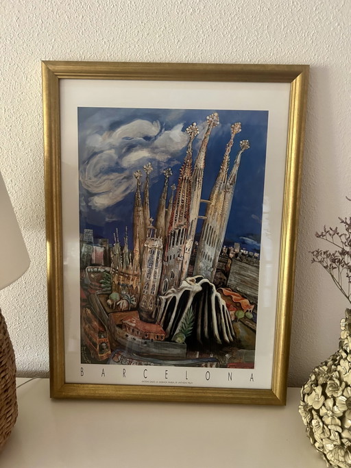 Anthony Pilley 1988 - Antoni Gaudi La Sagrada Familia - Barcellona - Poster d'arte vintage – Glass, Paper (photo 2 of 5)