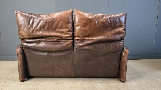 Image 1 of Canapé Maralunga en cuir par Vico Magistretti pour Cassina, 1970