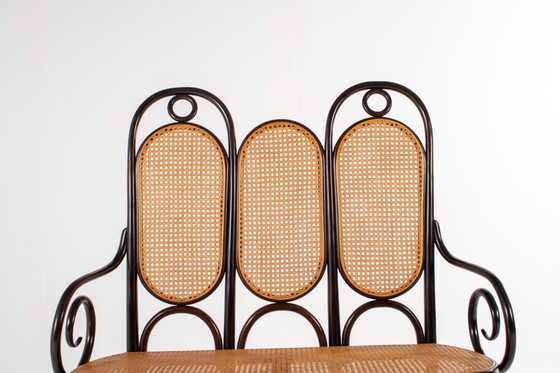 Image 1 of Original Thonet Model 207 Bentwood & Cane Bench, 1980s