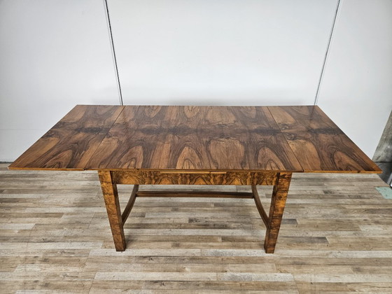 Image 1 of Extendable Art Deco table in olive root