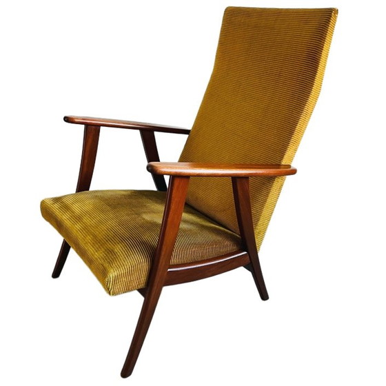 Image 1 of Vintage mid - Century Danish design armchair teak ochre yellow 1960's