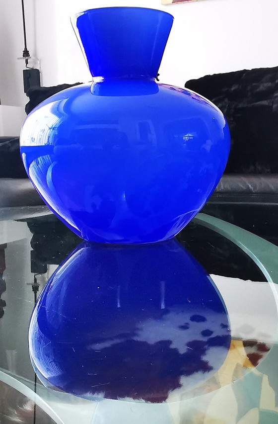 Image 1 of Mid Century Italian Cobalt Gradient Vase