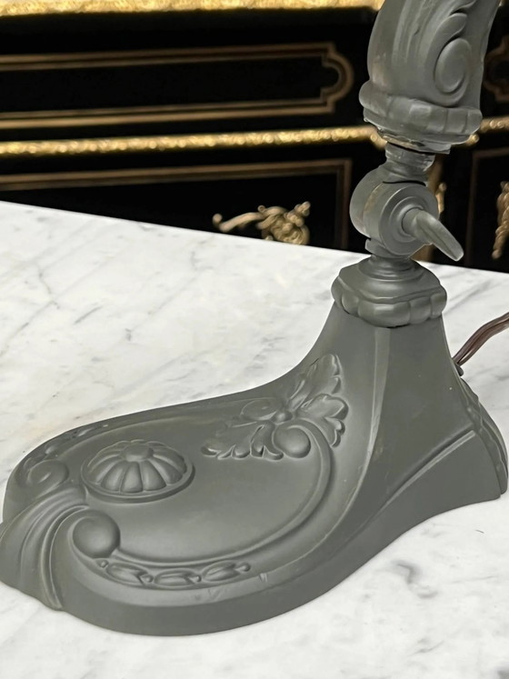 Art Deco table lamp. – Metal, Glass (photo 3 of 5)