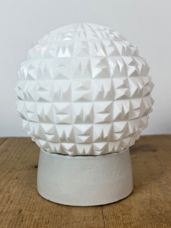 Vintage witte porseleinen plafondlamp, jaren 70 – Plafondlampen, Porcelain (photo 3 of 12)
