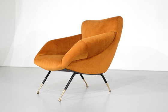 Image 1 of Pair of fabric armchairs, Italy, 1960s.