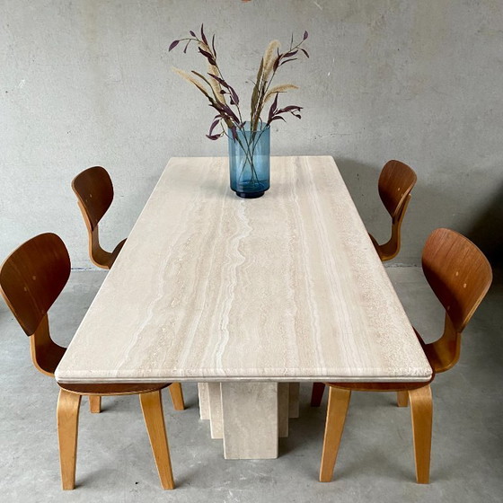 Image 1 of Italian Travertine Dining Table | Italy, 1980s