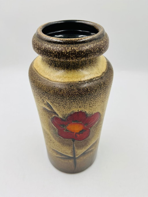 Scheurich vase, shape 517, floral decoration by Heinz Siery