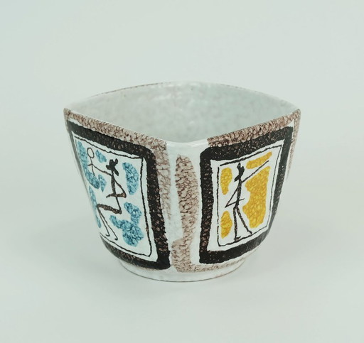 very beautiful and decorative small mid century plant pot cachepot italy 625/208