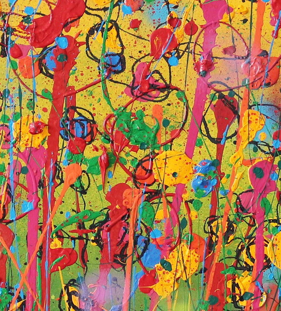 Image 1 of Peinture ancienne "fleurs abstraites 1