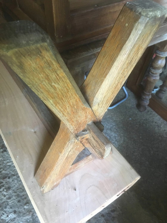 Coppia di panche in rovere e ciliegio 250x29x45 – Vintage (photo 12 of 18)