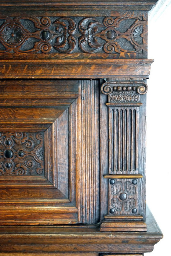 Image 1 of 17th century Dutch pilaster cabinet.