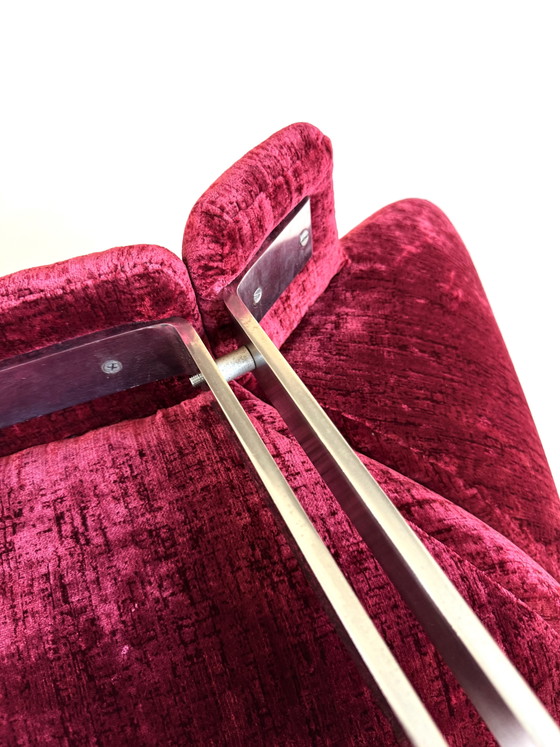 Image 1 of Fauteuil vintage en velours et chrome, Kembo '60