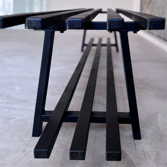 Image 1 of Old metal checkroom bench, 1960