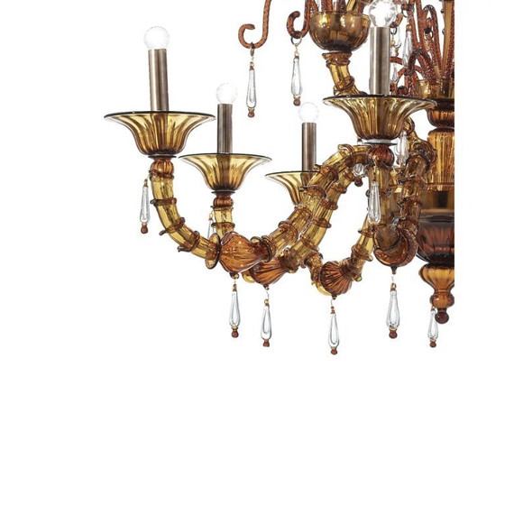 Image 1 of Imperial Venetian Modern Brown "Ca' Rezzonico" With Curls Murano Glass Chandelier