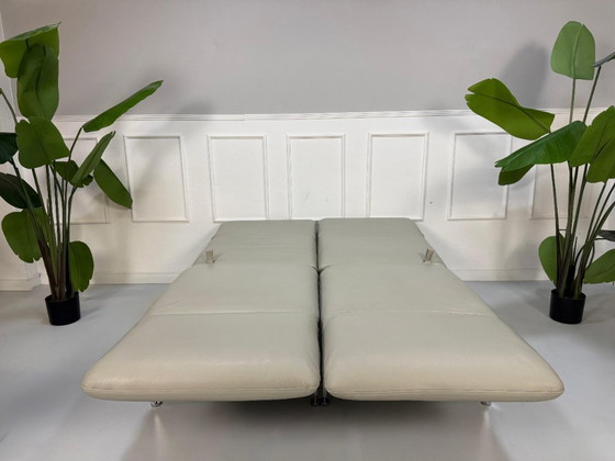 Image 1 of Brühl Roro Small Designer Leder Grau Sofa Hocker Schlafsofa Couch