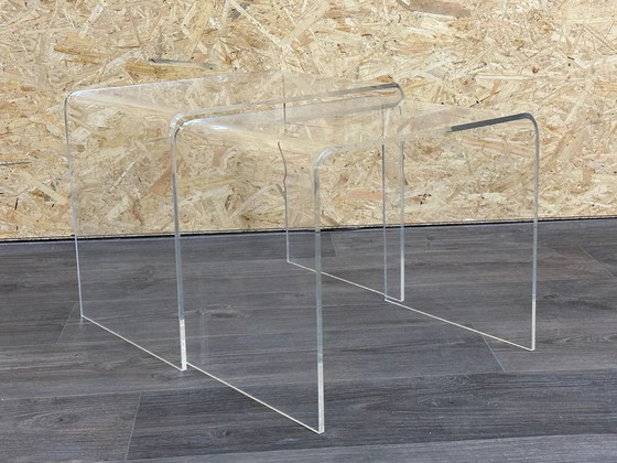Image 1 of 60s 70s side tables Nesting Tables Acrylic Plastic Space Age Design