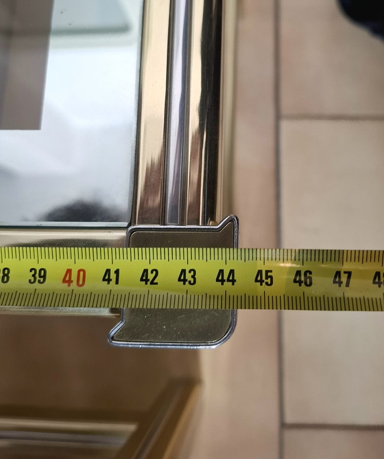 Image 1 of Set of 1980s glass and brass coffee tables