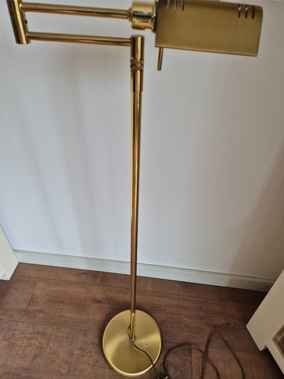 Floor light - Reading lamp - Notary floor lamp - Standard lamp - Holtkötter - Dimmer. – Brass (photo 8 of 17)