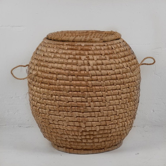 Antiker Weidenkorb mit Deckel (ca. 1930), Dekorative Objekte, Korbgeflecht, Braun, Rustic (Foto 18 von 22)