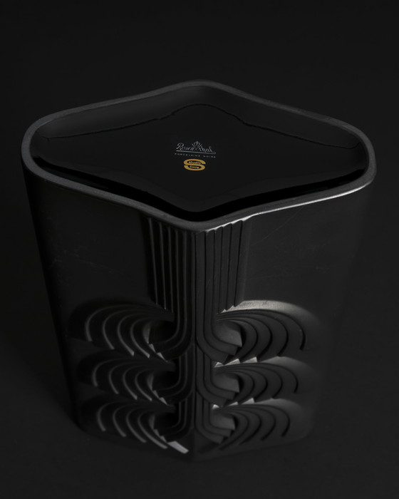 Image 1 of Rosenthal Rosemonde Nairac Bisque Porcelaine Vase Duo Tree Of Life Op-Art Noir & Blanc