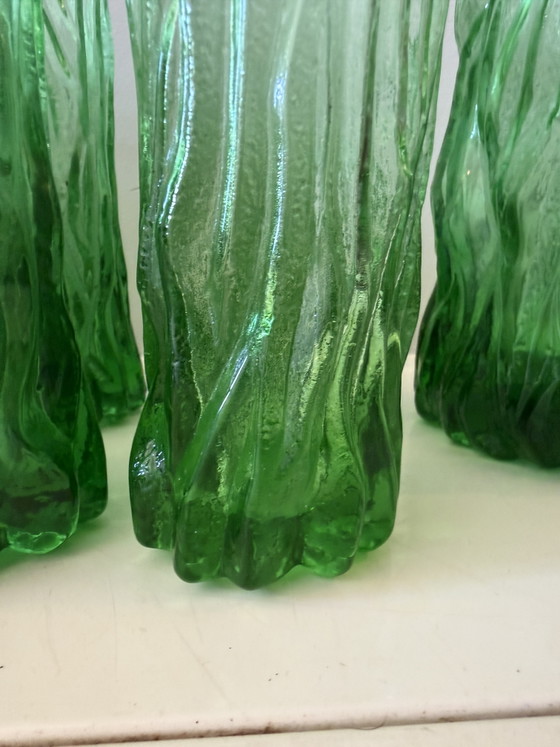 Vintage Italian Bark Glass Set of 6 Long Drink Glasses and Carafe – Glass & Decanter, Crystal (photo 3 of 5)