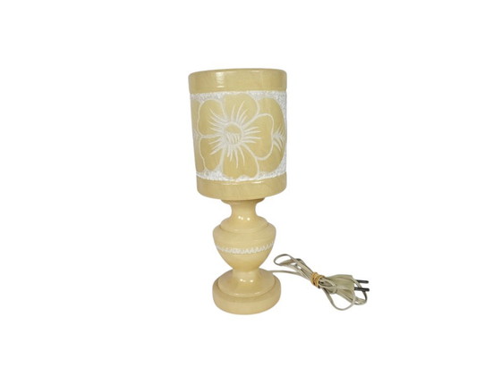 Image 1 of Tarago Esteve - Alabaster - Table lamp - Sgraffito - Spain - 3rd quarter of the 20th century