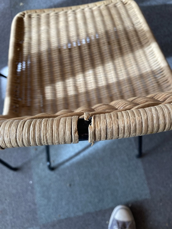Set of 2 Vintage Rattan Chairs, 50s/60s, Mid-Century, Chairs and lounge chairs, Metal, Beige (photo 2 of 7)