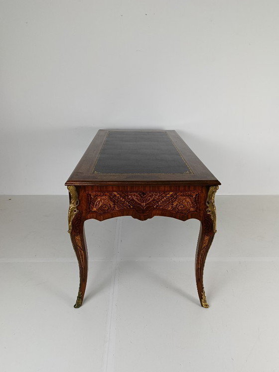 Image 1 of Escritorio plano Luis XV de doble cara de caoba y palisandro