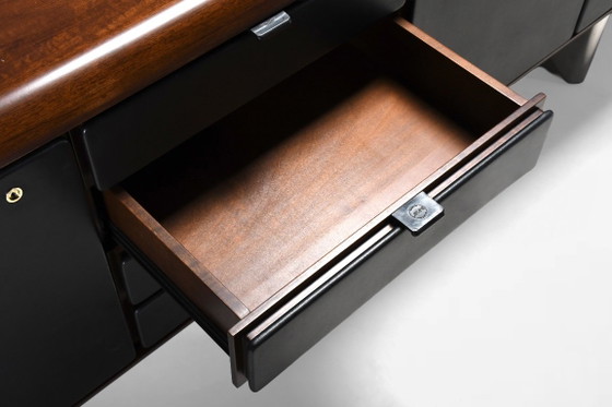 Walnut, Metal and Leather Hans von Klier “Il Ponte” Sideboard for Skipper, 1970s, Chrome, Silver (photo 10 of 10)