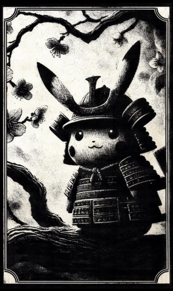 Exclusieve Pokémon Kunst: Pikachu samurai – Schilderijen & Tekeningen, Anders (photo 3 of 6)