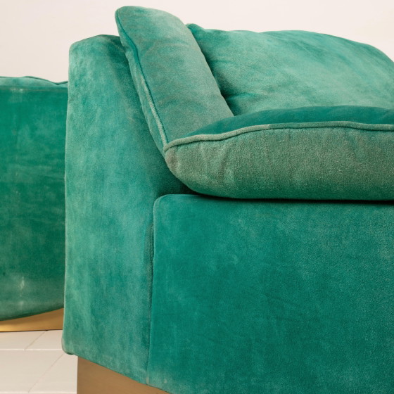 Set van 3 Stropiccio Fauteuils van Luciano Frigerio voor Frigerio di Desio, 1970 – Modulaire banken, Suede (photo 7 of 18)