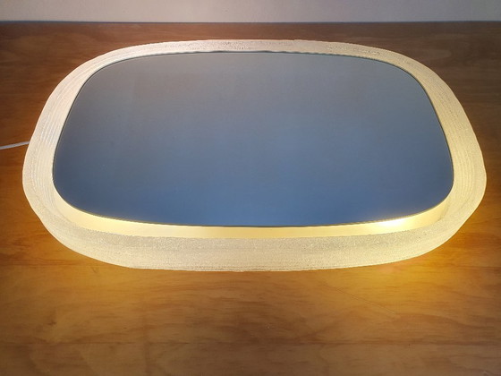 Image 1 of Specchio illuminato vintage Hillebrand, specchio da parete decorativo retrò anni '70
