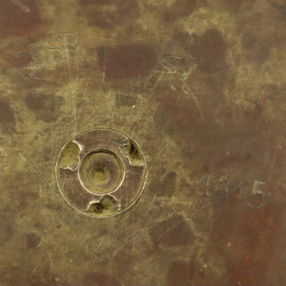 Unieke Obus Paraplubak XL Trench Art 1915 WO1 Leeuwenkoppen – Brass, Vintage (photo 22 of 25)
