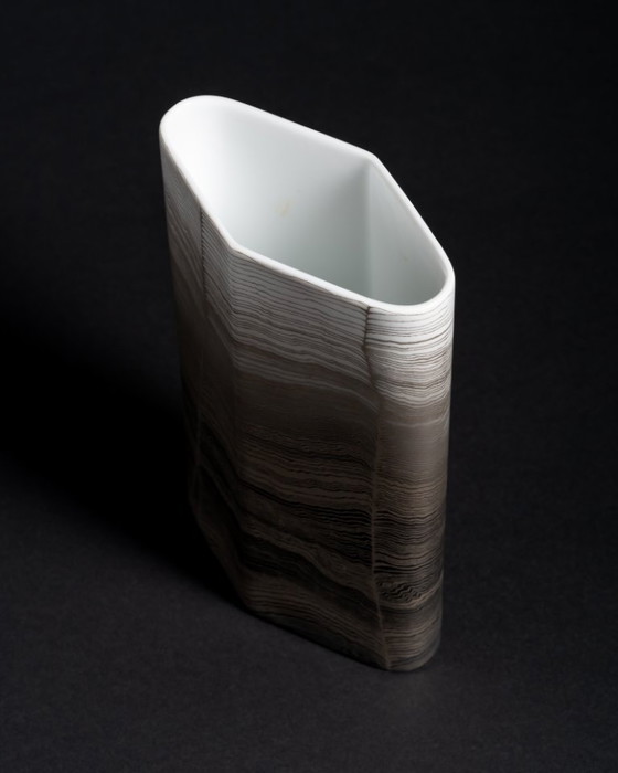 Image 1 of Glam Chic Vintage Rare Alain Le Foll × Rosenthal "Chiffon" Porcelain Vase Duo