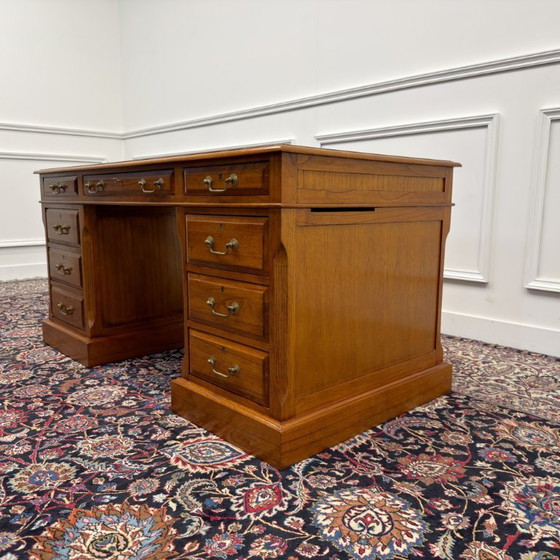 Klassischer englischer Globe Wernicke Schreibtisch – Leather, Wood (photo 6 of 18)
