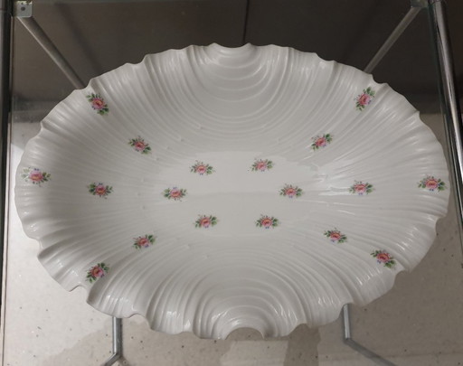 Elegant Royal Tettau porcelain bowl with rose decoration & relief