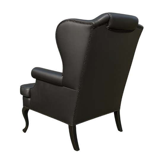 Image 1 of 2 x fauteuils à oreilles en cuir Baan Furniture