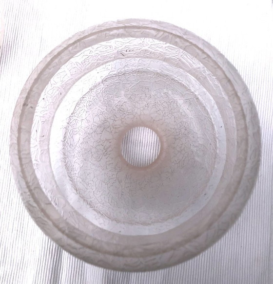 Image 1 of Set van 3 art deco glazen bollen, craquelé effect, 1930-40, België