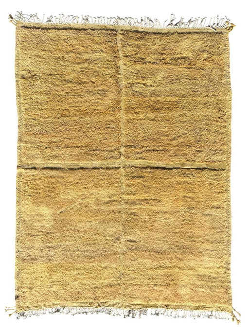 Golden Ochre Moroccan Mrirt Rug – 200x300 cm – Handmade Wool Berber Carpet