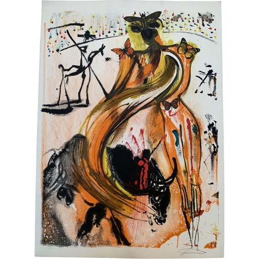 Vintage-Lithografie auf Arches Torero Papier von Salvador Dalí, 1970