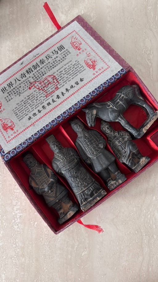 Terracotta army set - 5-piece with warriors & horse | Qin Shi Huang, First Emperor of China