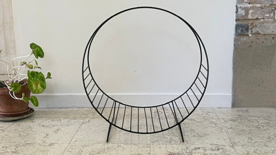 Vintage Magazine Rack Log Holder – Metal (photo 4 of 44)