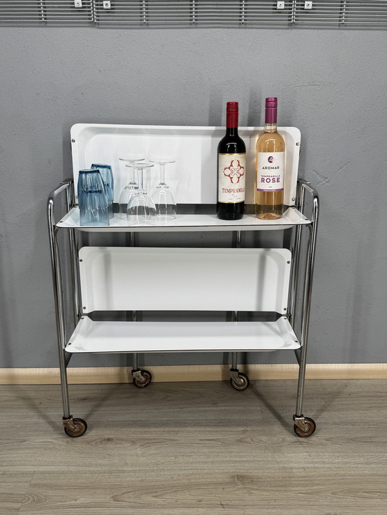 Image 1 of Vintage serving trolley on wheels - stylish & functional
