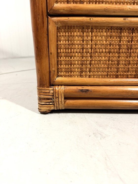 Image 1 of Rotan ladekast nachtkastje 1980's