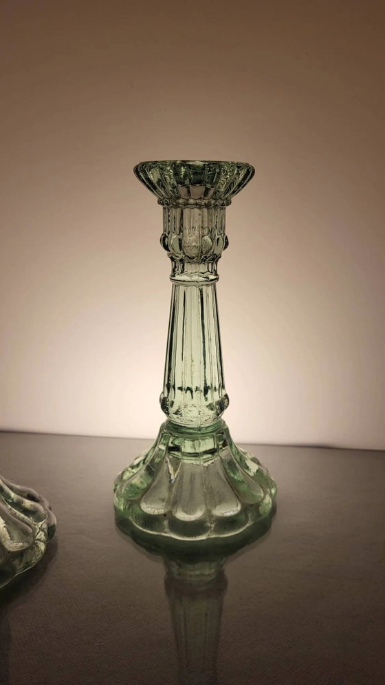 2 Glass candle holders – Crystal, Vintage (photo 7 of 9)