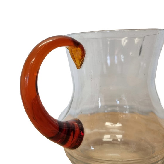 Image 1 of Vintage Design Water Carafe With Amber Glass
