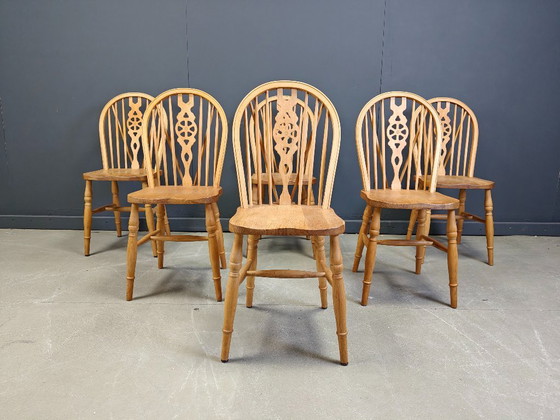 Image 1 of Ensemble de 6 chaises de salle à manger Ercol vintage, années 1950
