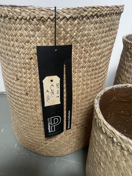 Set Van 3 Bloempotten. € 165,- – Pottery Pots, Plantenbak, Wicker (photo 5 of 7)